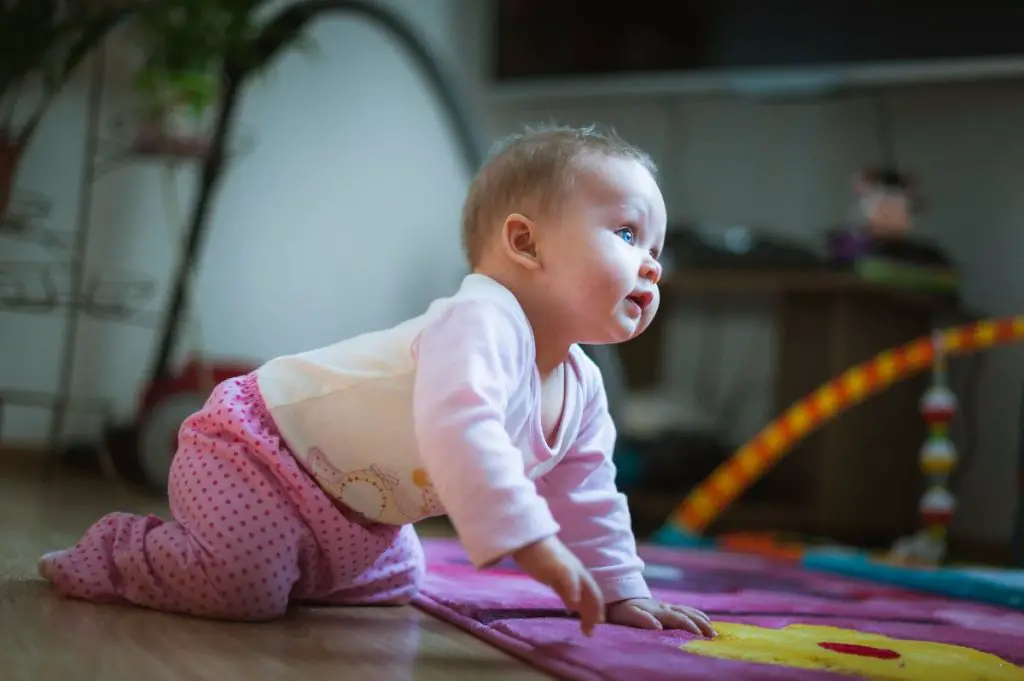 baby walker in a small walker in small space